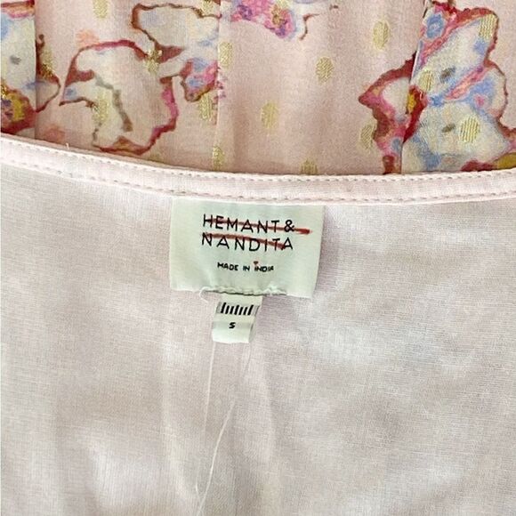 HEMANT & NANDITA Floral Print Button-Front Minidress size S - Picture 15 of 16